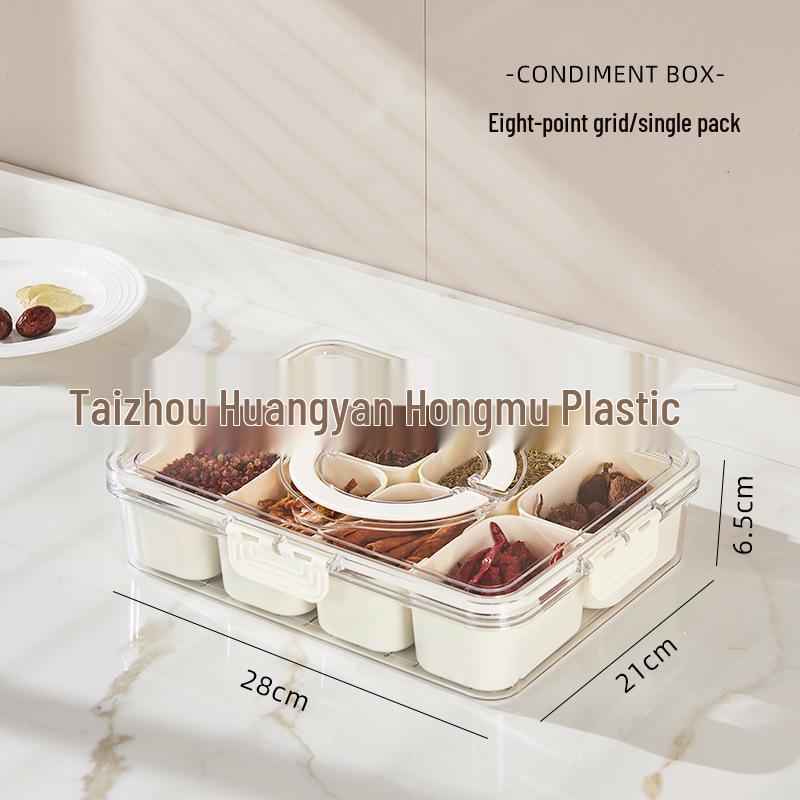 Divided Airtight Spice & Ingredient Storage Container with Lids