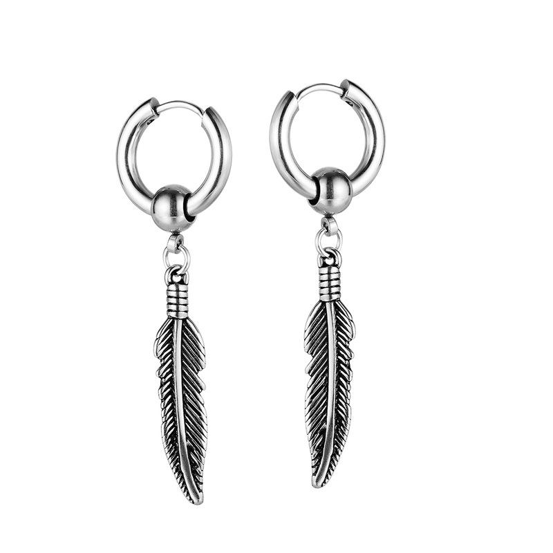 

Мужские и женские модные серьги с кисточками в виде листьев Earrings Steel 1 Pair