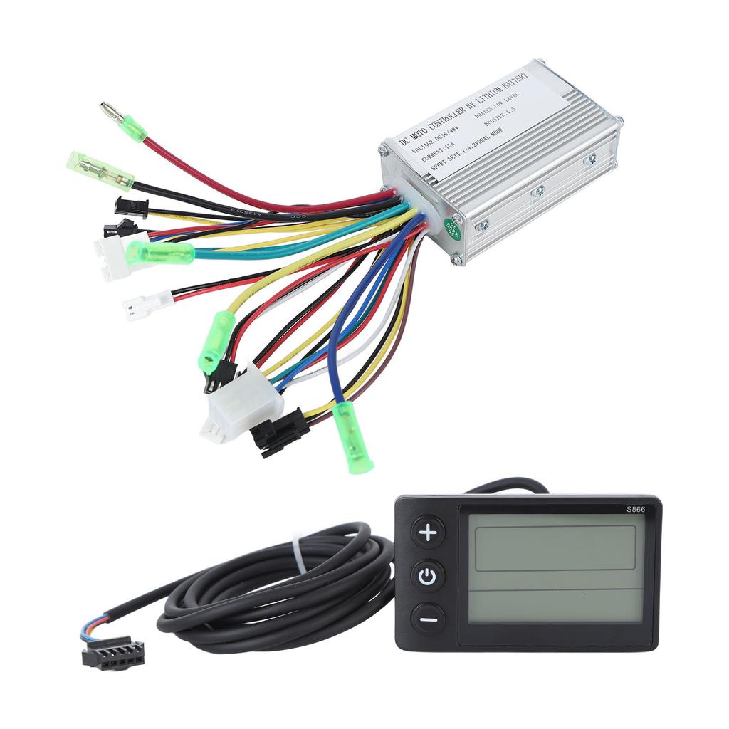 15A 250W 350W Electric Motor Controller with Waterproof S866 Display Panel Electric Bike Conversion