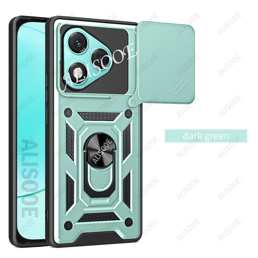 Funda for Honor 400 Lite 5G / Honor 400 Pro Global Case Slide Camera Ring Stand Holder Shockproof Cover for Honor 400 Lite Capa
