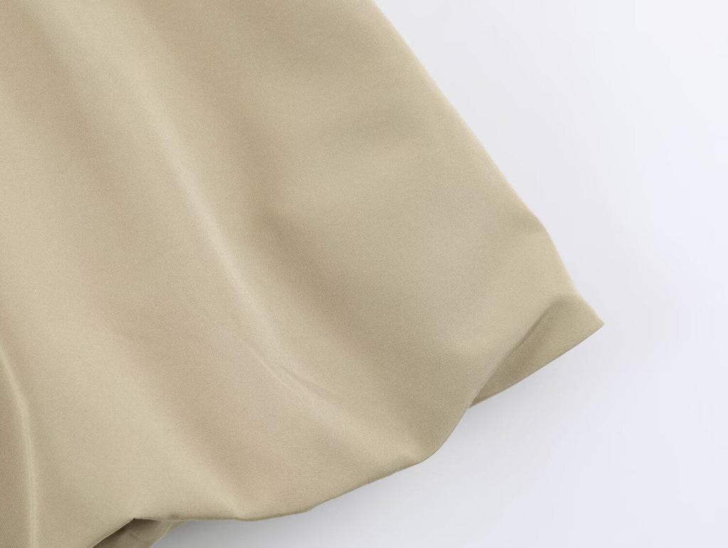 Verstellbarer Damen Khaki Kurzer Windbreaker - Stilvolle Europäische & Amerikanische Mode
