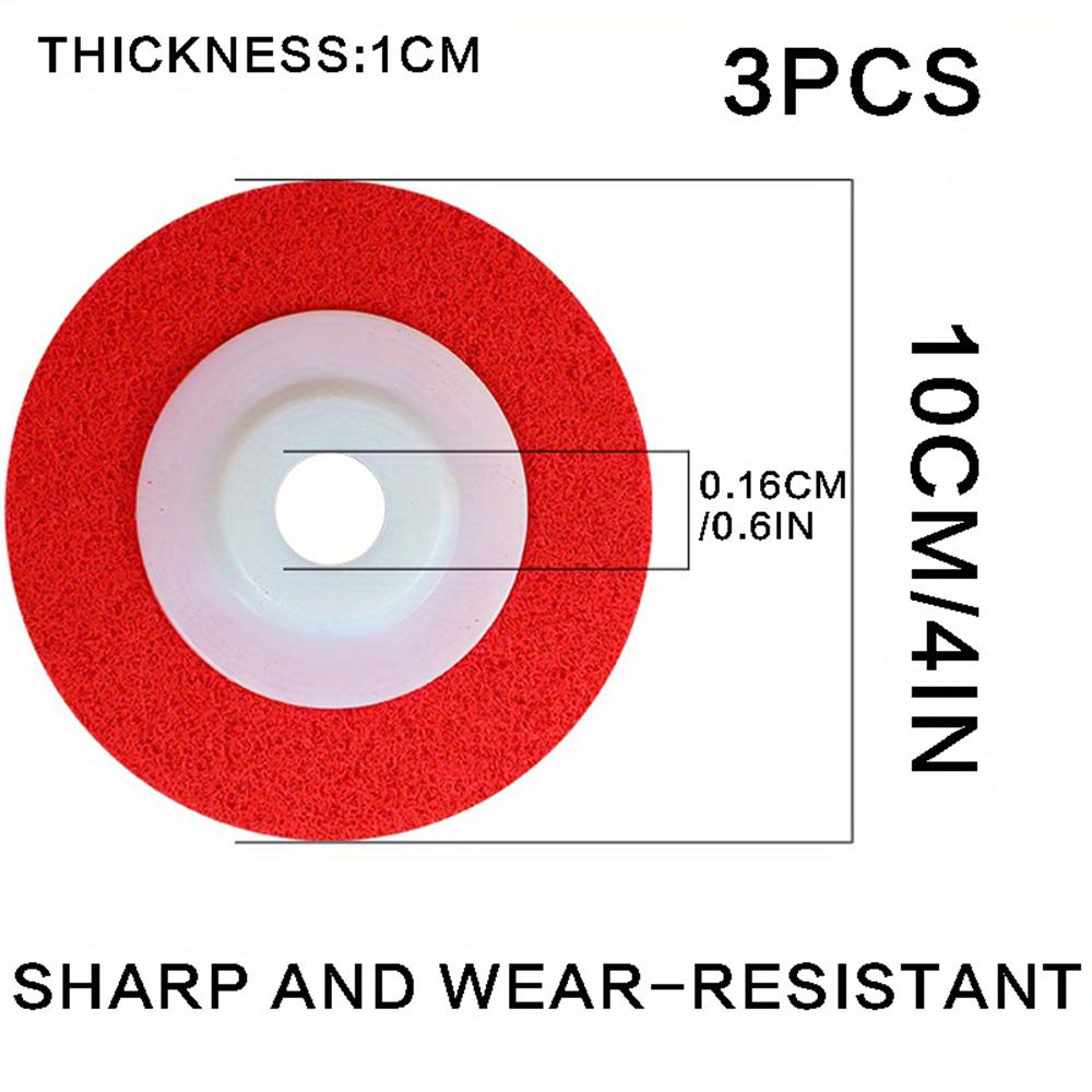 

100 мм полировальный круг из нейлонового волокна, нетканый абразивный диск, 4 шлифовальный полировальный круг для металлов, керамики, мрамора, дерева, изделий ручной работы