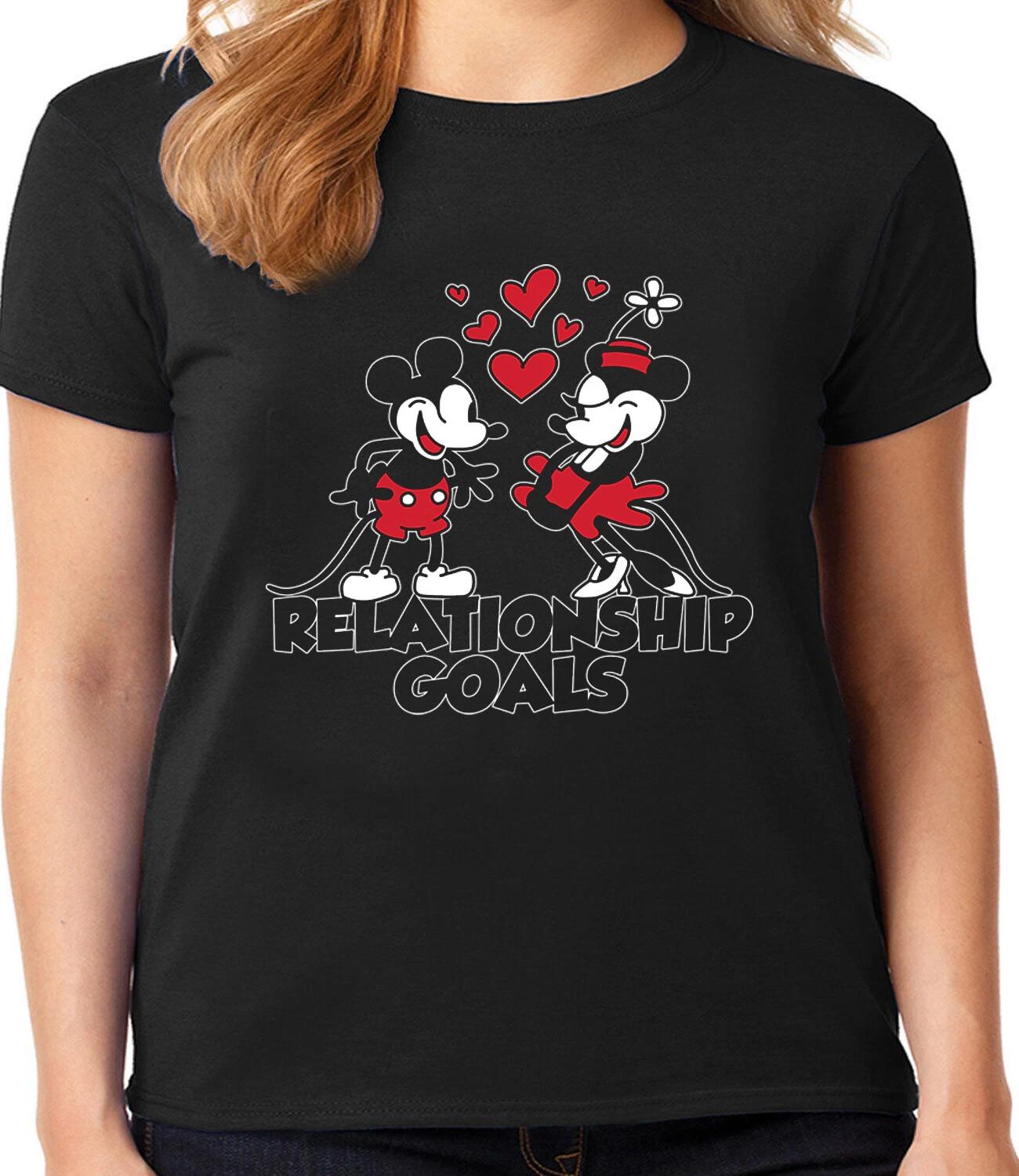 Valentines Day T-shirt Womens Ladies Tee Shirt Cute Cartoon Mouse Tee Shirt S