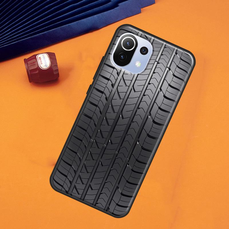 Tire Tread Tyre Track Case For POCO F5 X3 X5 Pro F3 F4 X4 GT M5s C40 Cover For Xiaomi 13 11T 12T Pro 12 Lite 12X