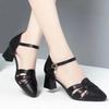 fashion sweet beige high quality buckle strap high quality pumps women casual black comfort office work shoes ab512