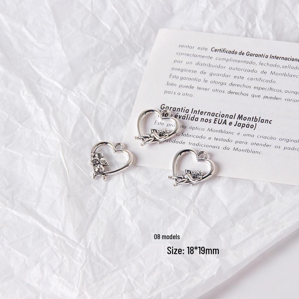 Retro Heart & Flower Pendant Earrings - Handmade Accessories