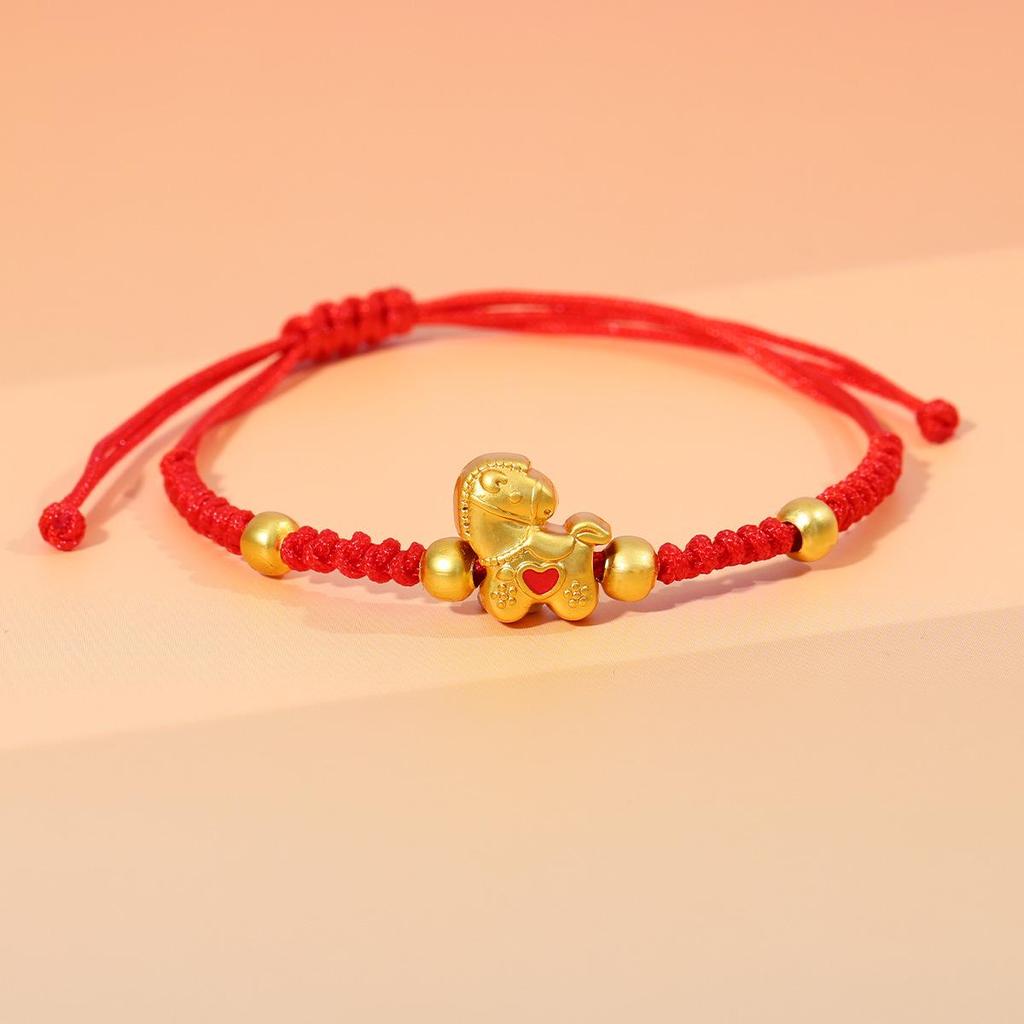 Year of the Horse Zodiac Bracelet - Red String Handmade Couples Charm for Men and Women, New Year Gift Jewelry