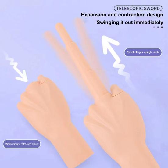 Telescopic Middle Finger Toy Funny Stress Relief Decompression Portable Gravity Finger Toy Prank Prop Kids Adults Birthday Gift