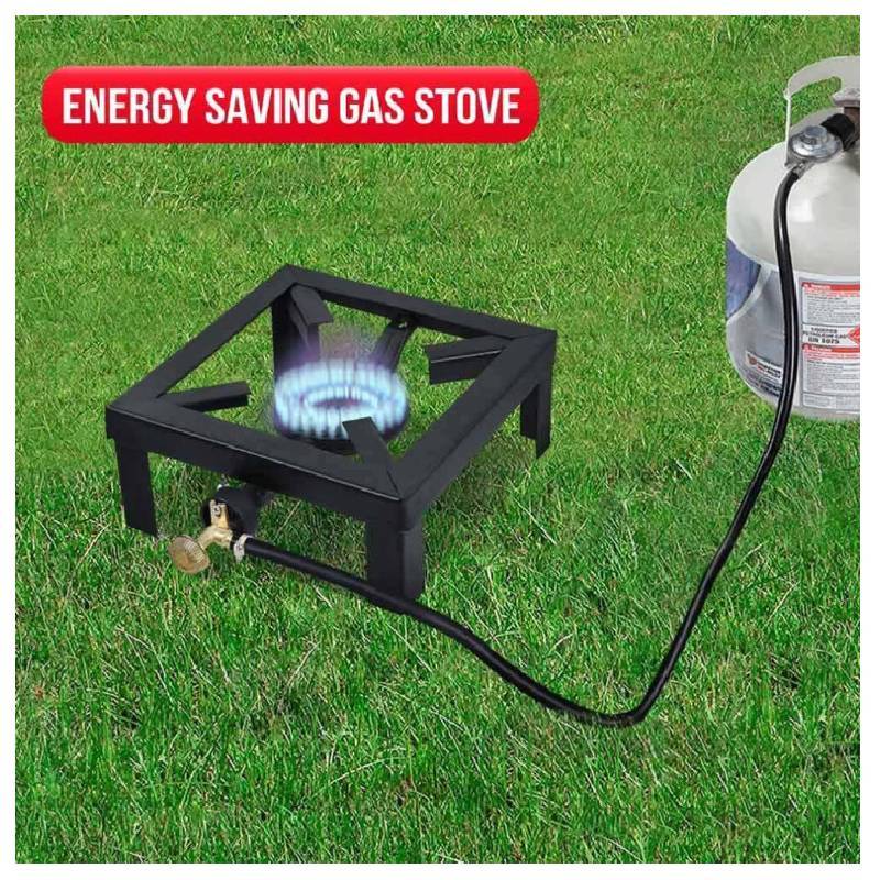 Outdoor Iron Gas Stove With Support Frame For Camping And Garden Cooking