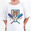 Printed T-shirt for girls/boys, solid color shirt, Christmas gift shirt, children's clothing, short sleeved top