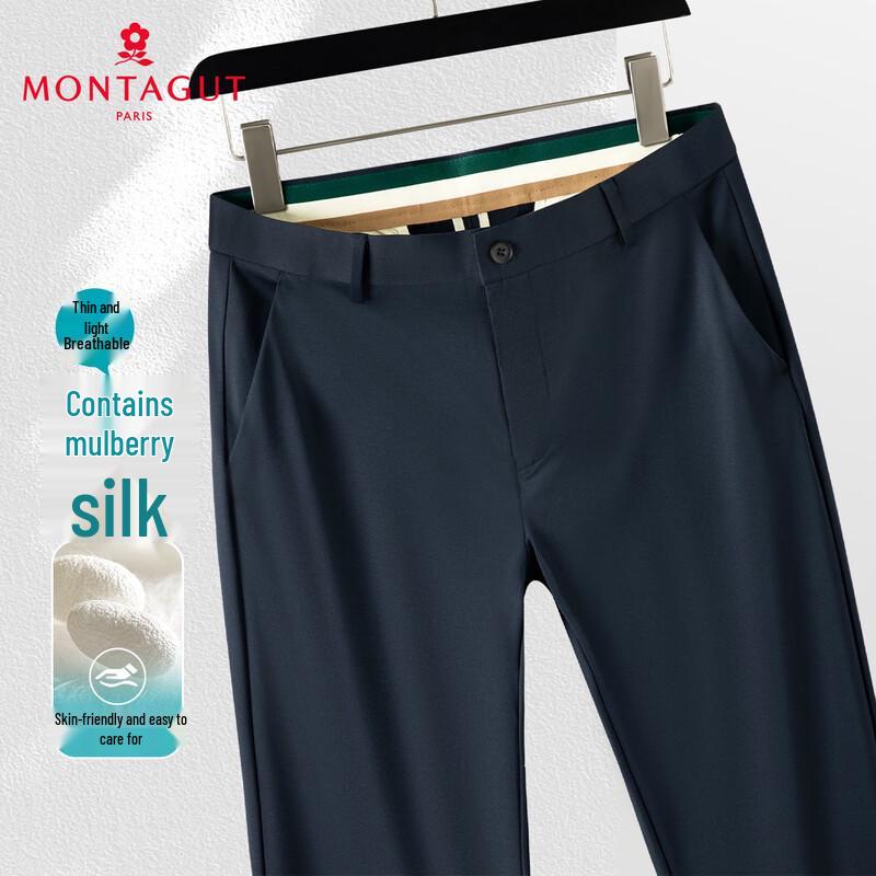 MONTAGUT Men's Silk Blend Casual Stretch Pants