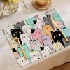 Cute Cartoon Cats Print Placemats For Cafes Casual Restaurants Outdoor Picnics Camping