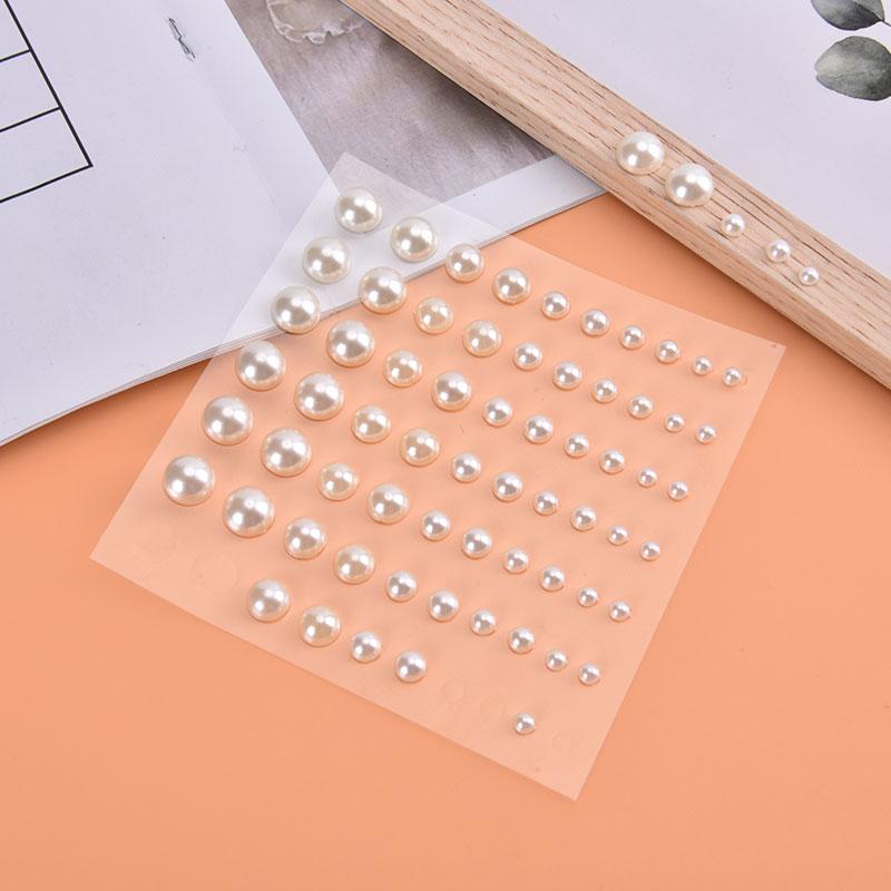 1 Sheet Plastic Semi-Circular Pearl Decoration Stickers For Diy Crafts Nail Art
