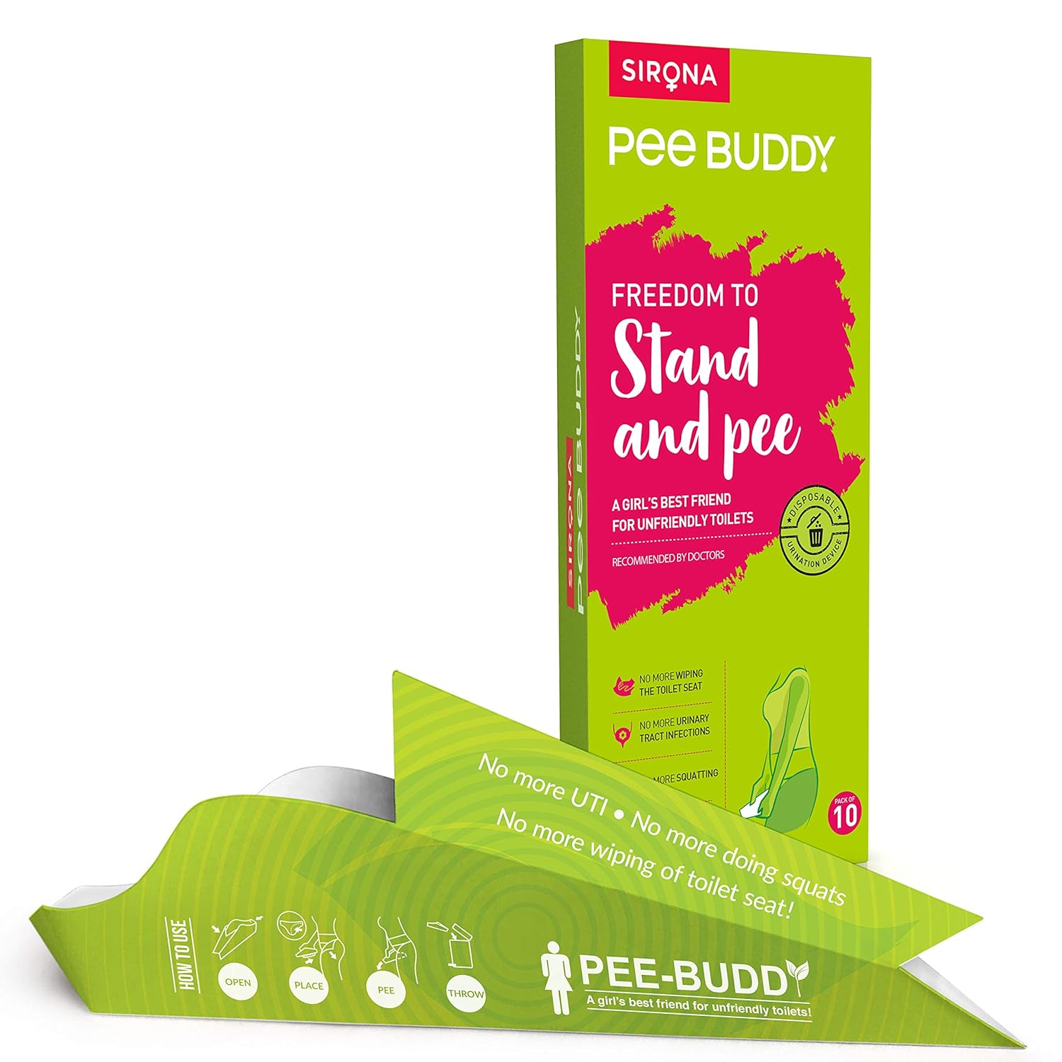 PEE BUDDY 10 Piltuvītes Vienreizlietojamas Sieviešu