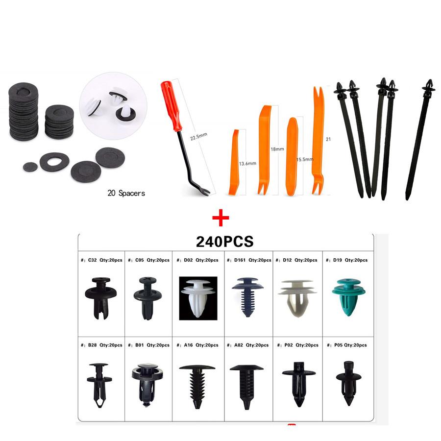 Universelles 240+Stk+Werkzeugset Gemischte Auto-Befestigungsclips Halter Niet Für Ford Chevrolet BMW Auto Stoßstange Türverkleidung Kotflügel