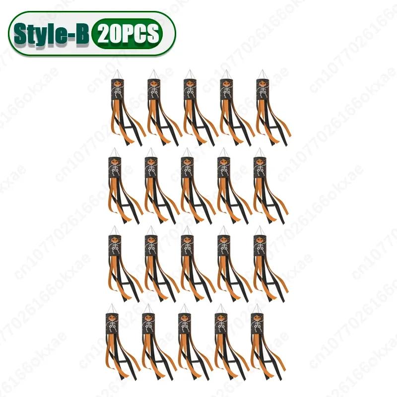 20PCS New Halloween Ghost Windsock Flag Waterproof Ghost Flag Patio Party Decoration Ghost Festival Outdoor Decoration Supplies