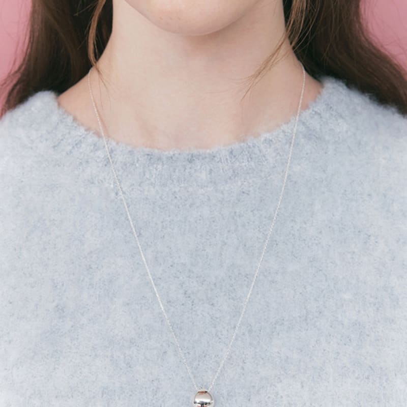 

ENGBROX glimmer drop long nekclace silver