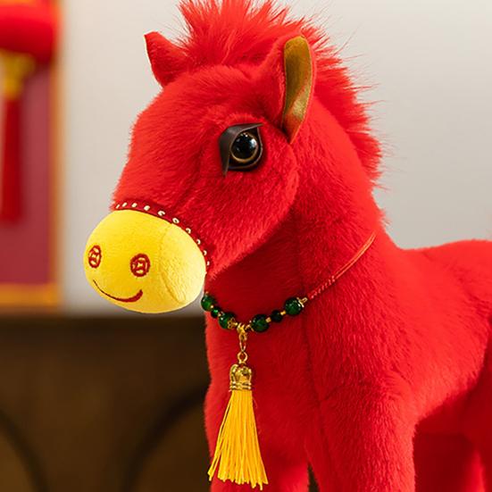 Horse Doll Soft Fabric Handmade PP Cotton Filling Stuffed Animal Doll Adults Children Horse