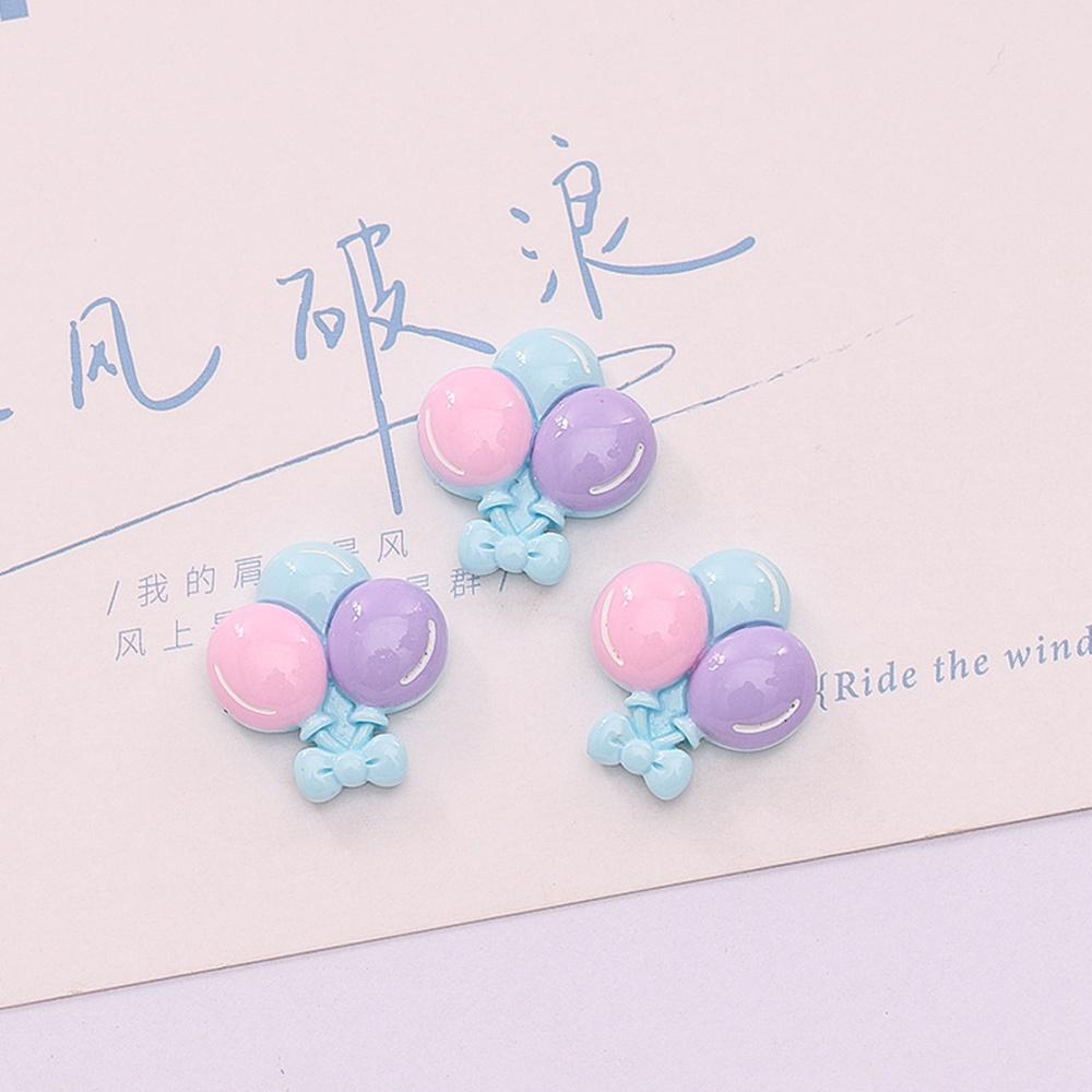 10Pcs New Cute Resin 19*21mm Mini Cartoon Balloon Series Flat Back Manicure Parts Embellishments For Hair Bows Accessories