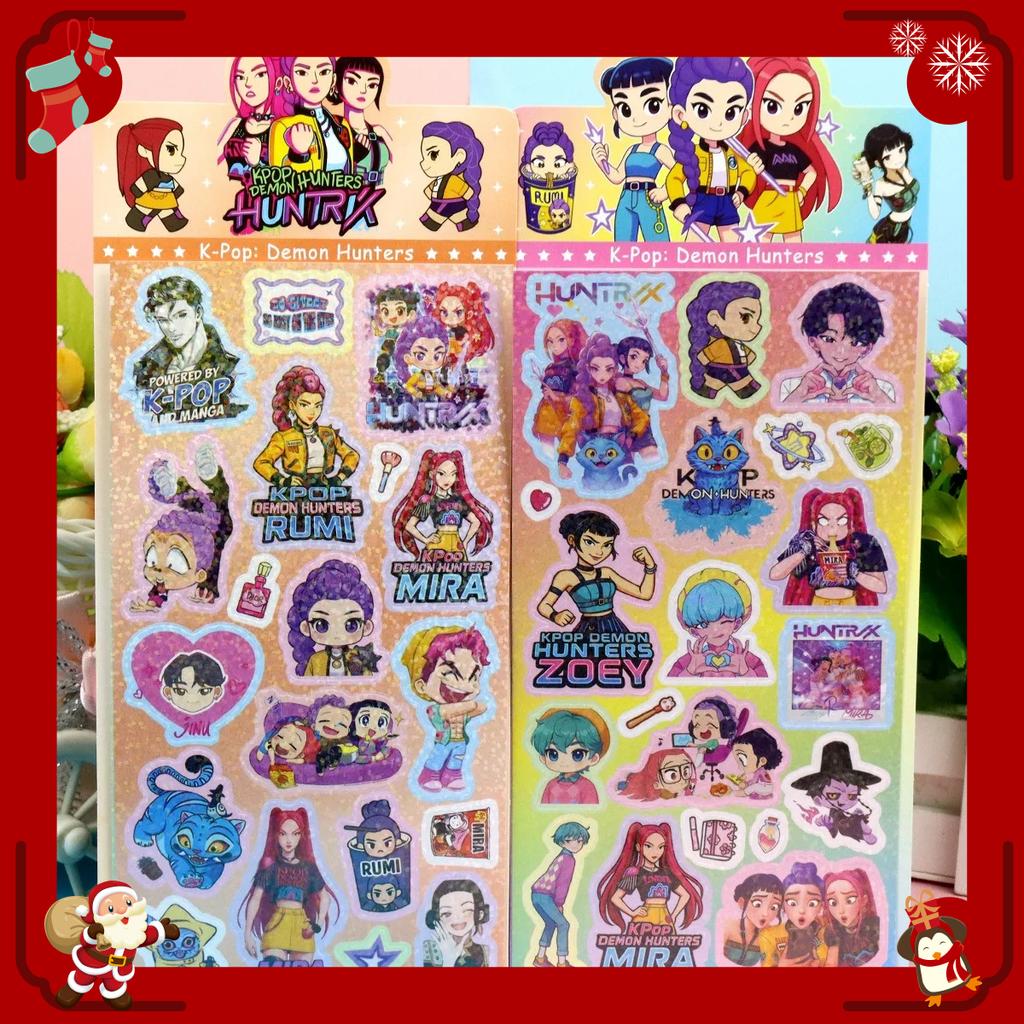 10pcsK-Pop Demon Hunters Laser Stickers - Anime & Cartoon Style, Cute  Creative Stickers for School Supplies and Home Decoration
