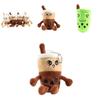 Bubble Tea Plush Toy Pendant Keychain Cute Boba Cup Expression Cartoon Doll Soft Gift