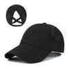 Summer Solid Color Baseball Cap Women's Athleisure Cross Ponytail Hat Mesh Quick-drying Cap Visor Hat