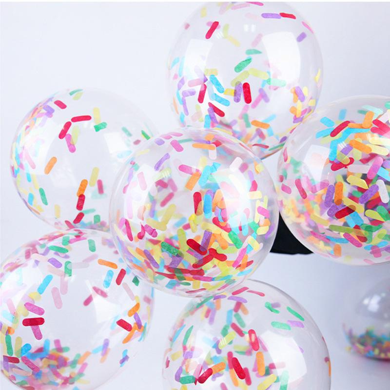 12 Inch Strip Paper Confetti Balloon Ice Cream Mixed Color Strip Confetti Balloon Ice Cream Confetti Balloon