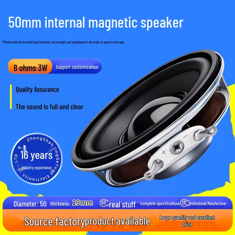 2.5-inch Full-Range Speaker with Neodymium Magnet, 8 Ohm/3W, Rubber Surround