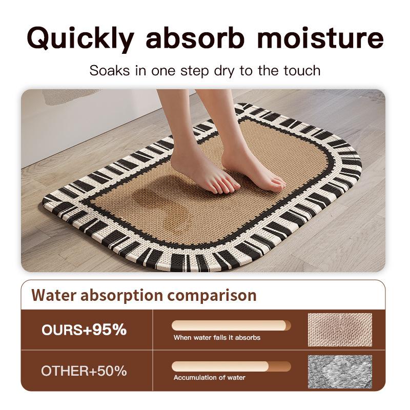 Bathroom Floor Mat, Bathroom Door Mat, Absorbent Carpet, Door Non-Slip Stepping Foot Mat, Toilet, Bathroom Quick-Drying Mat