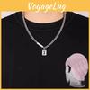 Titanium Steel Unisex Multilayer Cuban Link Chain Necklace With Diamondaccented Pendant