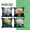 Tranquil Lotus Cushion Pillowcase Printed Polyester 45X45Cm Throw Pillowcover Decorative Sofa Cushion Pillowslip Home Decor