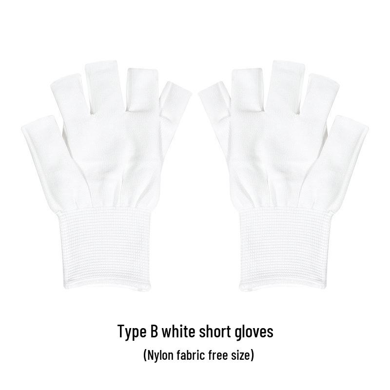 

Устойчивые к УФ-излучению перчатки без пальцев для нейл-арта - Защита от потемнения, Тонкий дизайн для салонных мастеров белый