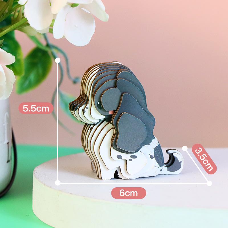 

3D Cute Pet Dog Paper Puzzle: Educational DIY Jigsaw for Kids & Parents
