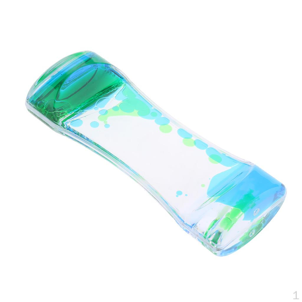 

Цветная смешанная игрушка в виде песочных часов с жидкостями, сенсорное движение, визуальный стол, пузырь, гравитация, подарок Blue Green