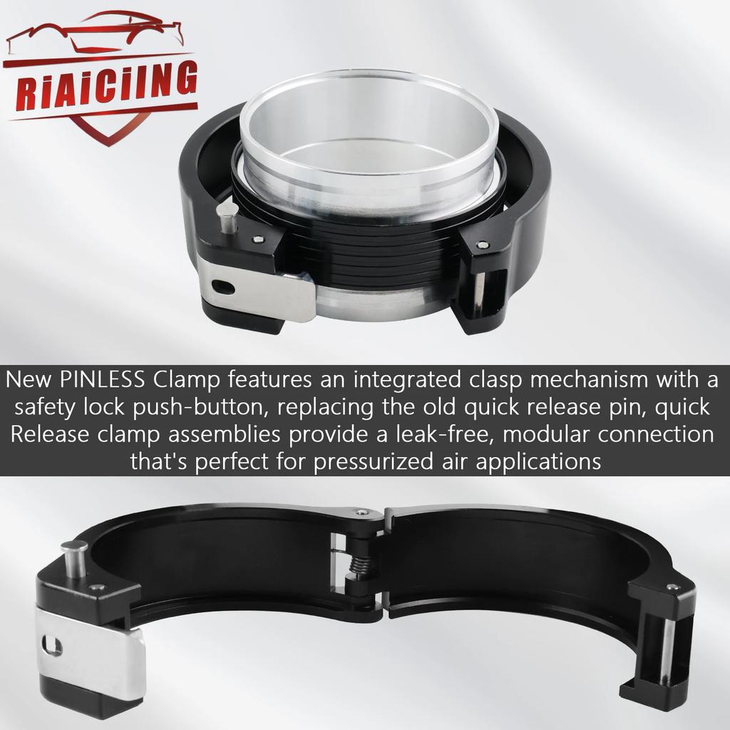 High Quality New Design Black 2/2.5/3.0/3.5/4 Inch O.D. Tubing HD Pinless Clamp Assembly 32516 Aluminum