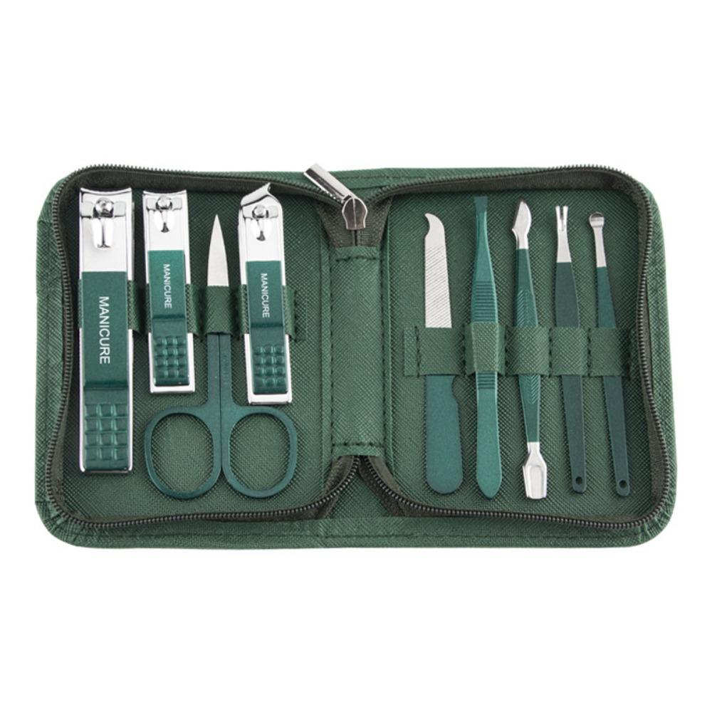 9-piece Nail Clipper Set Stainless Steel Nail Nail Exfoliating Tools  Beauty Complete Manicure