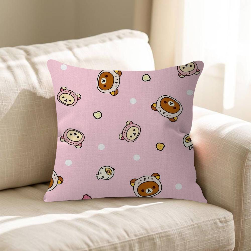

Cartoon Bear Claw Cute Rilakkuma Personalized Picture Text Home Decorative Pillows Household Gifts 45x45cm 30x30 cm