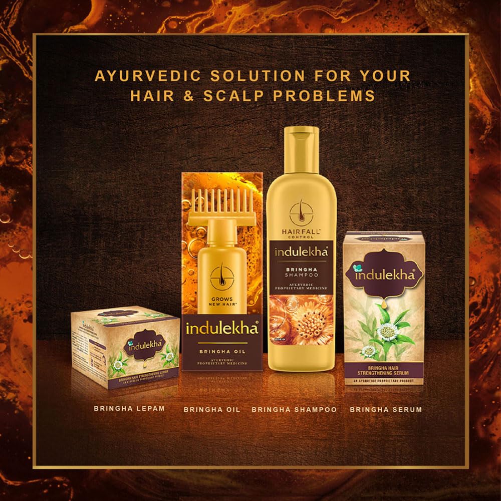 Indulekha Bringha Ayurvedic Hair Oil 100ml Pack for Hair Fall Control with Amla Coconut Oil Comb Applicator