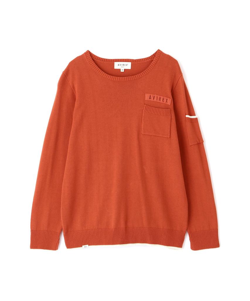 AVIREX FATIGUE KNIT TOPS M 439 Brick 783-3240603