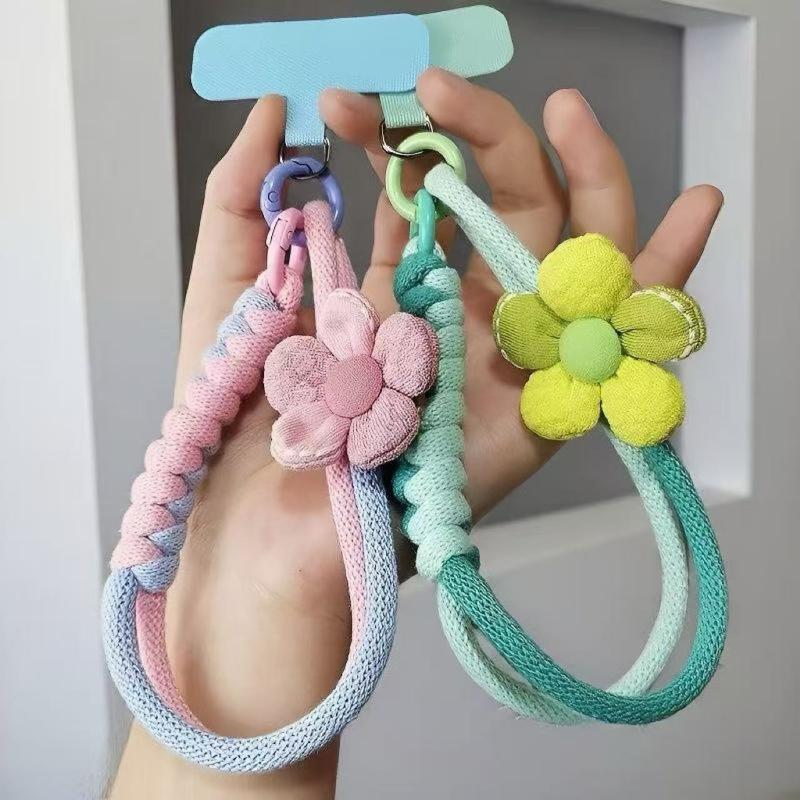 Colorful Anti-Lost Phone Wristband Lanyard For Women And Girls Multi-Functional Braided Rope Keychain Holder