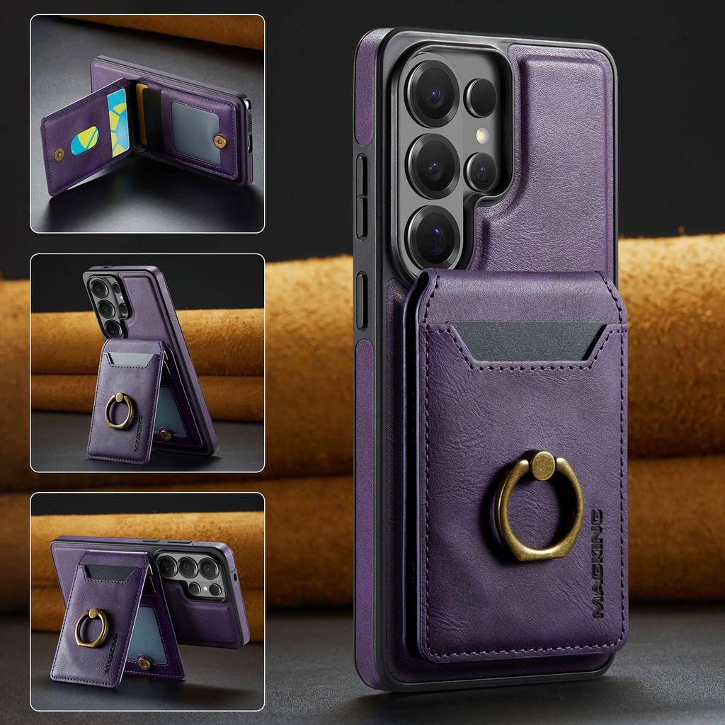 2-in-1 Removable PU Leather Wallet Case Card Slot Holder Phone Back Cover For Samsung Galaxy S26 Ultra S25 S24 Plus Protector Skins Shell