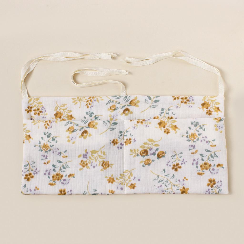 Baby Bedside Storage Bag With Double Pockets Made Of Cotton For Nursery Organization