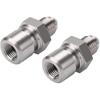 3/16" 3/8-24 Inverted Flare Female To 4AN Male Brake Line Adapter Fitting Stainless Steel 2PCS