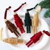 Yousheng Flocking Nutcracker Hanging Ornament Decorative Nutcrackers Statue Christmas Soldier Charm Holiday Tree Decoration Pendant