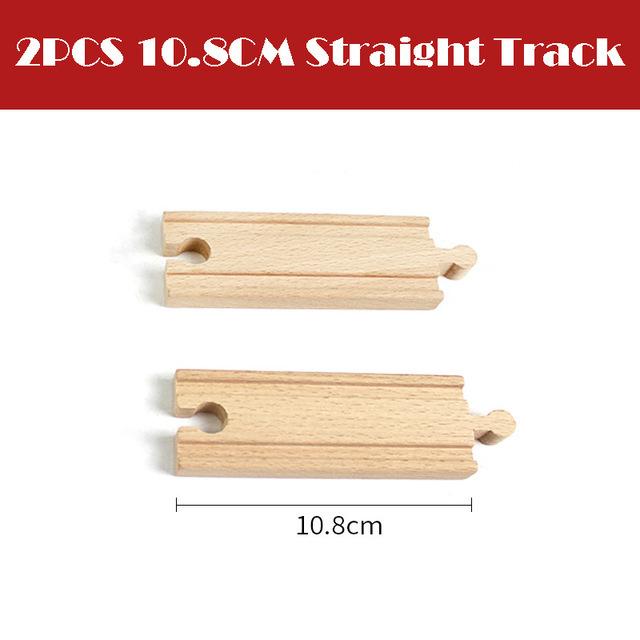 New Wooden Train Track Beech Wooden Railway Tracks Accessories Fit for All Brands Wood Tracks Educational Toys for Kids Gift