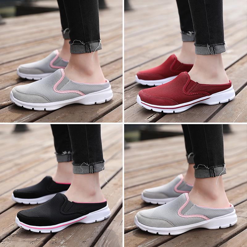 

2025 Summer Unisex Plus Size Casual Mesh Half-Slipper Sandals 37
