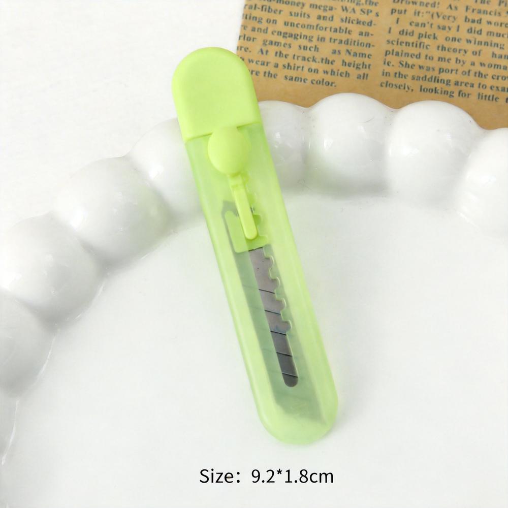 

Utility Knife Box Cutter Macaron Color Transparent Retractable Blade Sharp Cutting Stationery Student Tool DurableS Pen Case зелений