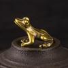 1PC Mini Brass Frog Statue Ornament Copper Animals Figurines Accessories Tea Pet