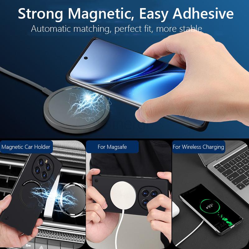 Bezrámečkový magnetický pro Magsafe tenký kryt pro Honor Magic7 Pro Magic 7Pro 5G bezdrátové nabíjení tvrdý zadní kryt