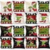 Christmas Holiday Decorative Throw Pillow Cover Soft Fabric Square Cushion Case for Sofa Bed Chair Home Living Room Decoration